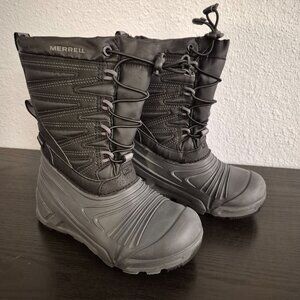 Merrell Boots Snow Quest Lite 3 Black 400g Waterproof Winter Slip On Youth 12